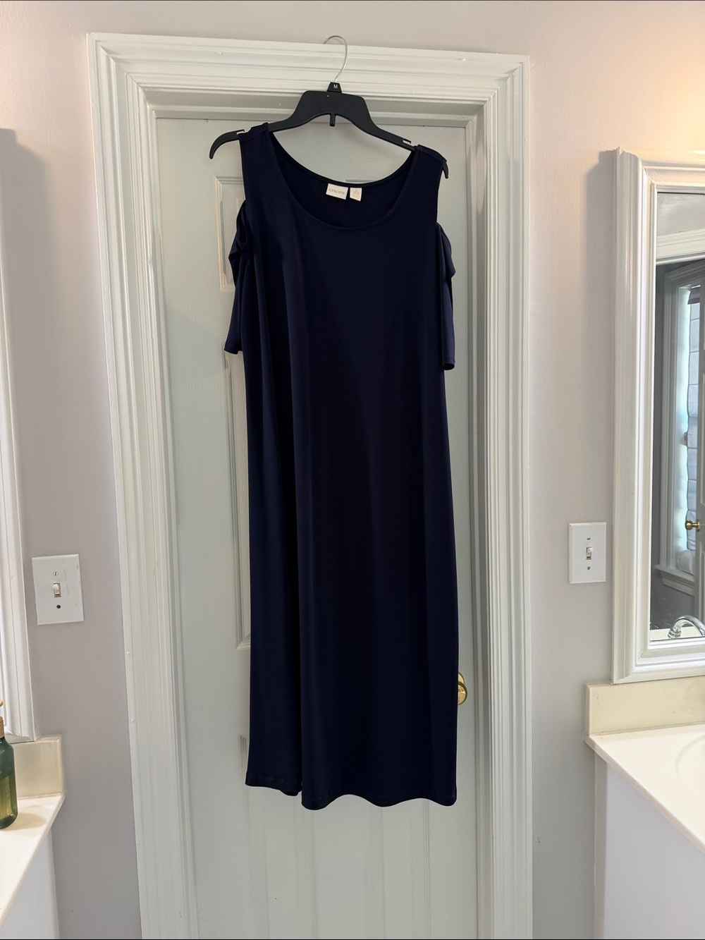 Chico's Navy Cold-Shoulder Midi Dress